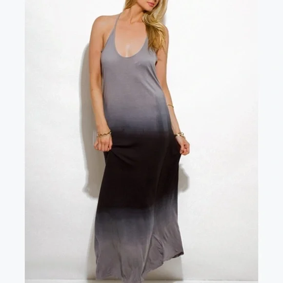 New Ombre Charcoal Gray Maxi Dress - Picture 4 of 4